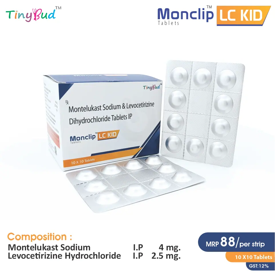 Levocetirizine (2.5mg) + Montelukast (4mg) Bilayered Tablet at Best Price in PCD Pharma Franchise for Allergy Relief.